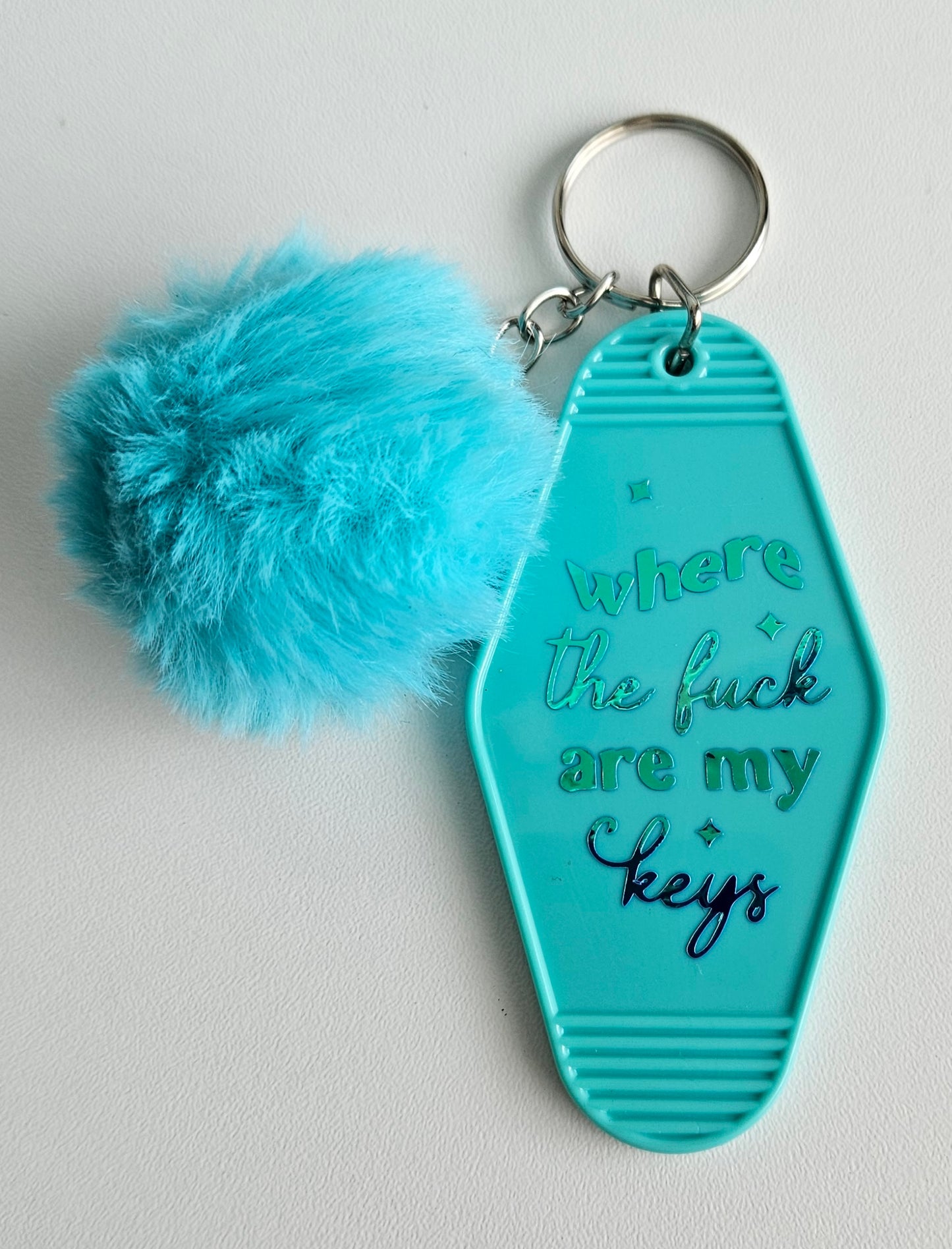 'Where the...' motel style keyring