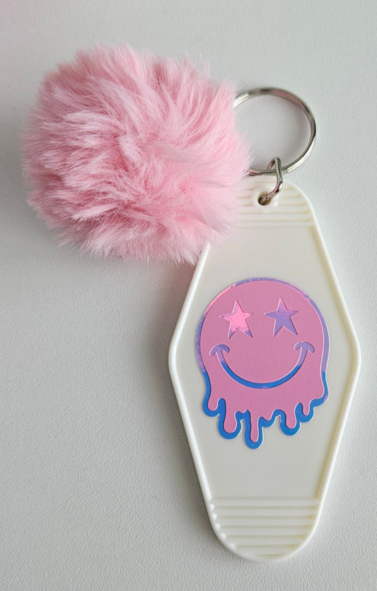 Pink Starry Eyes keyring