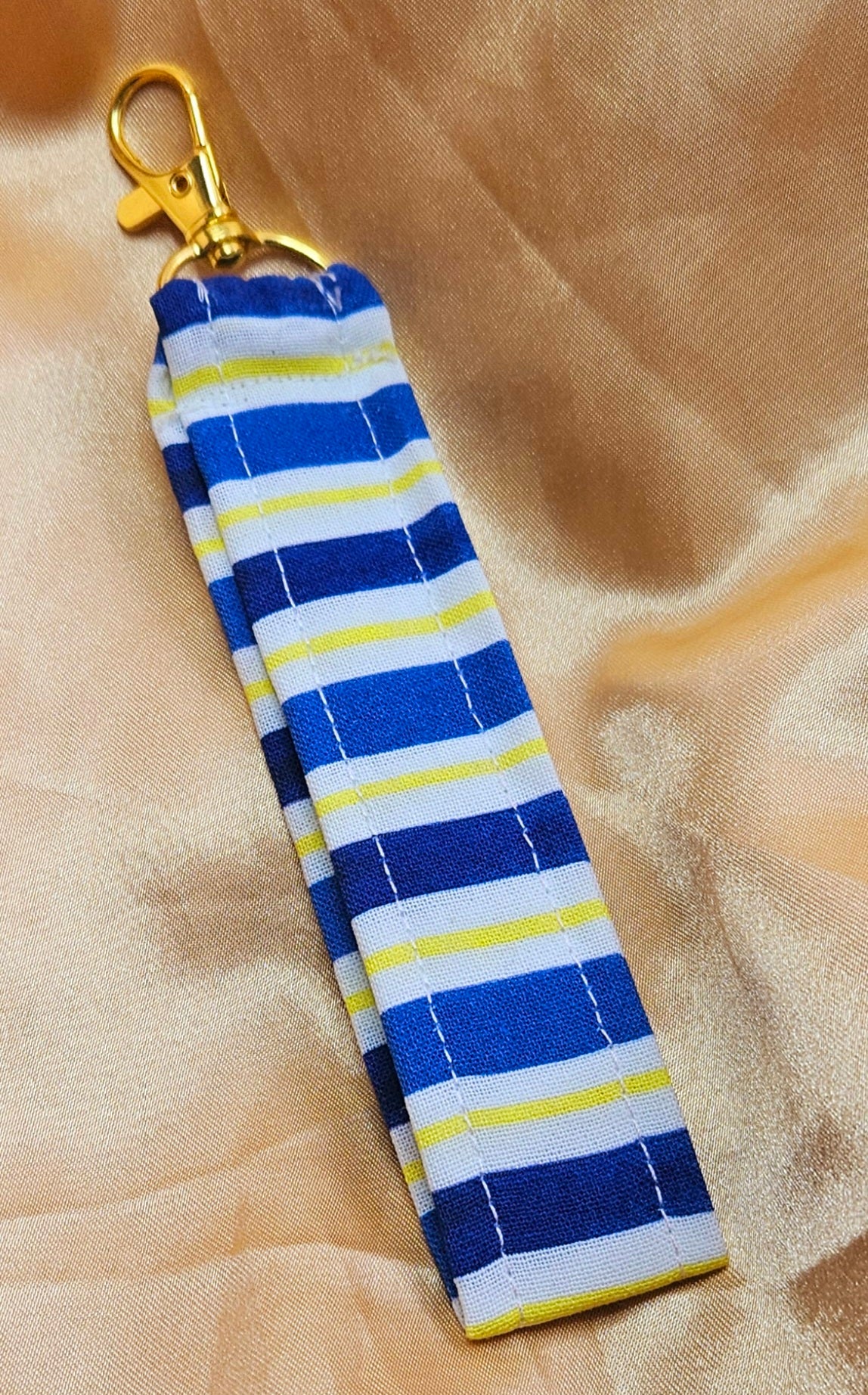 Blue Stripe Wristlet