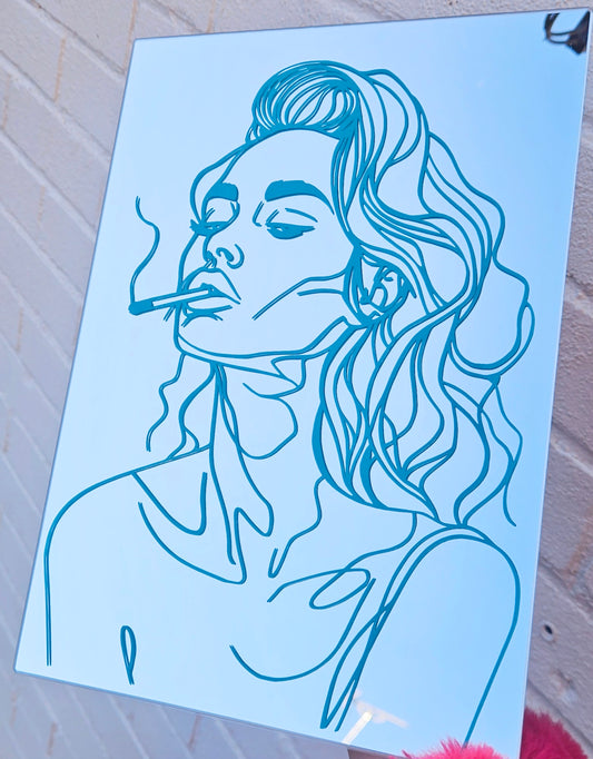 Smoking Girl Mirror
