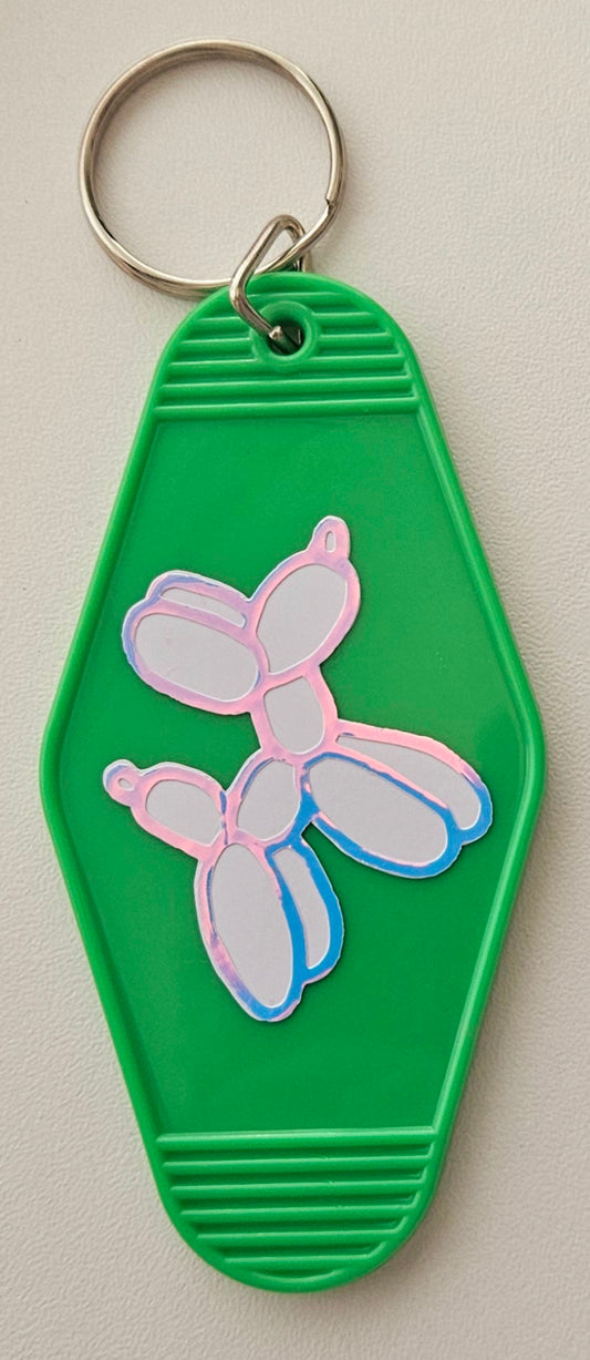 Balloon dog Motel style keyring
