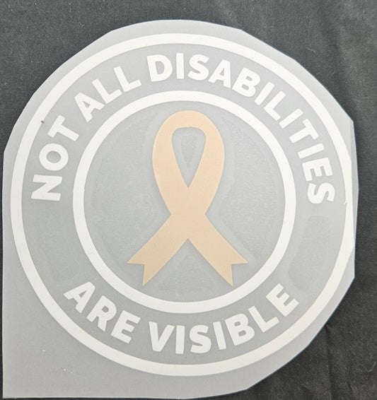 'Not all disabilities..' car vinyl *imperfect*