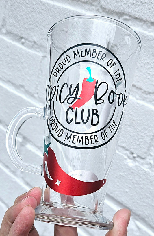 Spicy Book Club Latte Glass