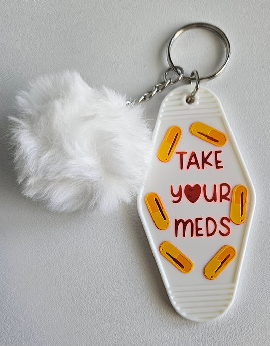 'Take your meds' keyring