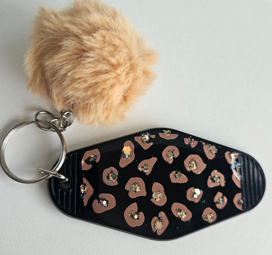 Leopard Print Keyring