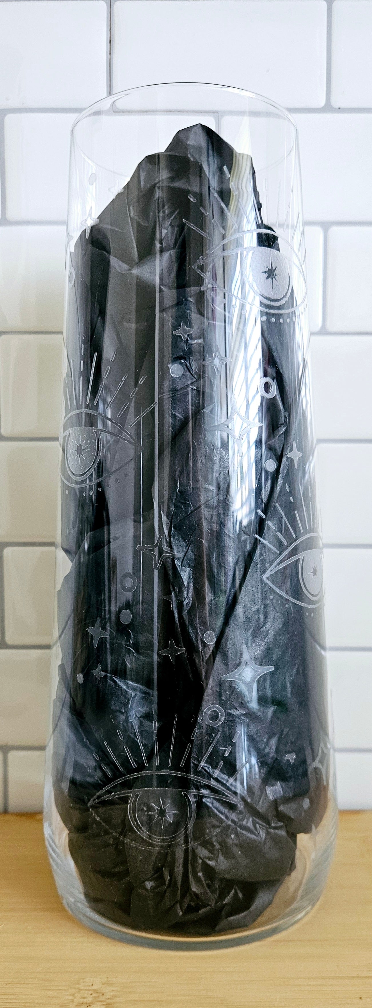 Etched effect Evil Eye Vase