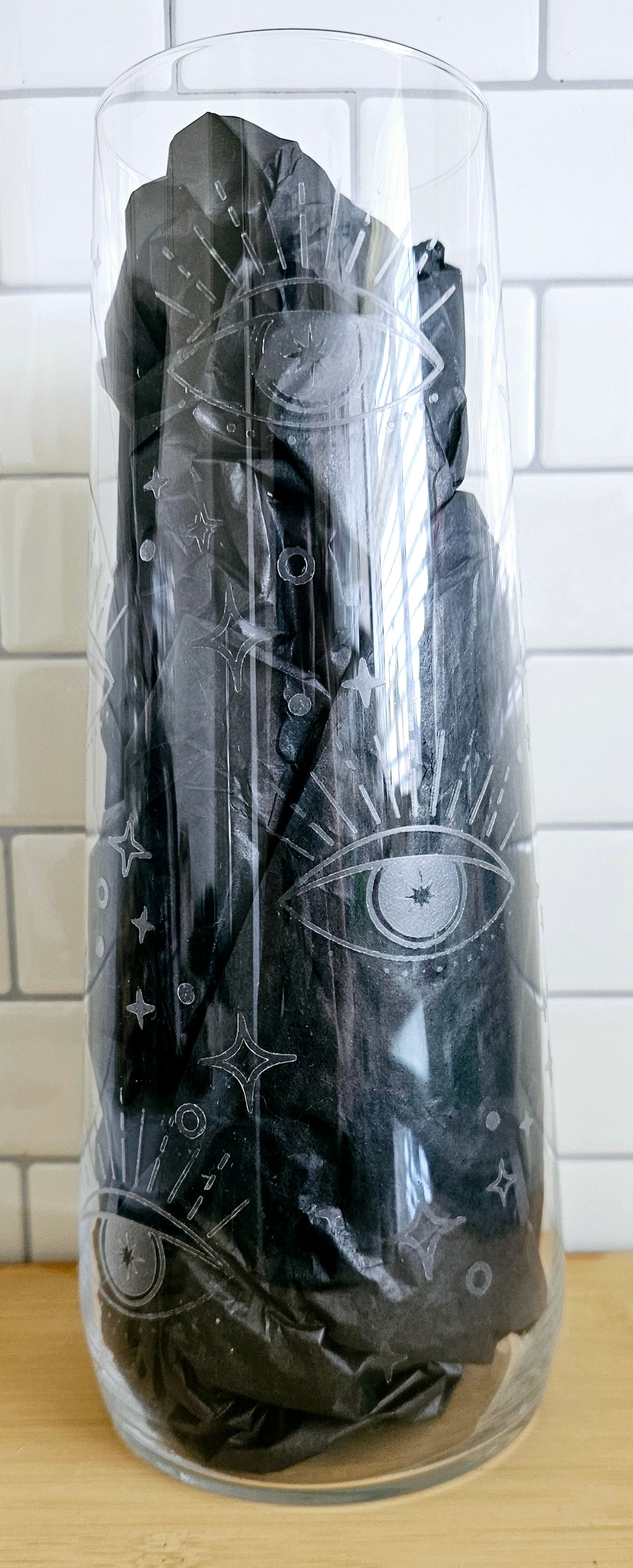 Etched effect Evil Eye Vase