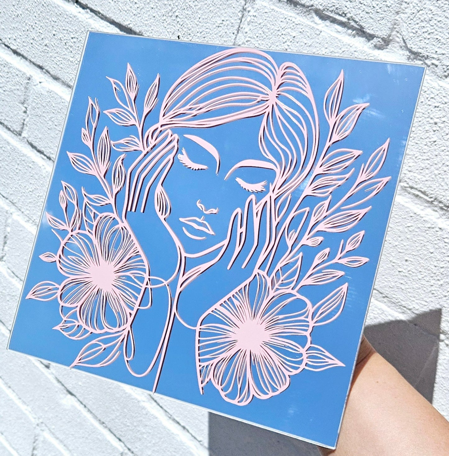 Light Pink flower lady mirror